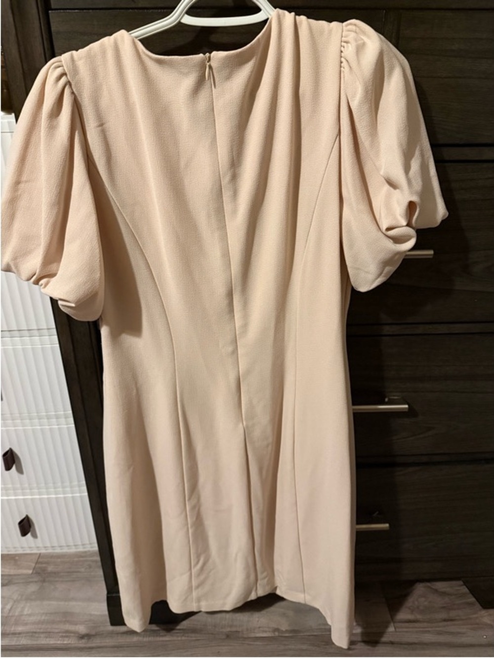 Collection B Blush Cream Midi Dress with Puff Sleeves - Picture 4 of 4